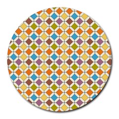 Colorful Rhombus Pattern Round Mousepad