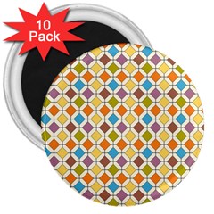 Colorful Rhombus Pattern 3  Magnet (10 Pack)