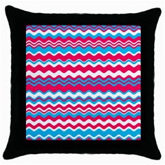 Waves Pattern Throw Pillow Case (black)