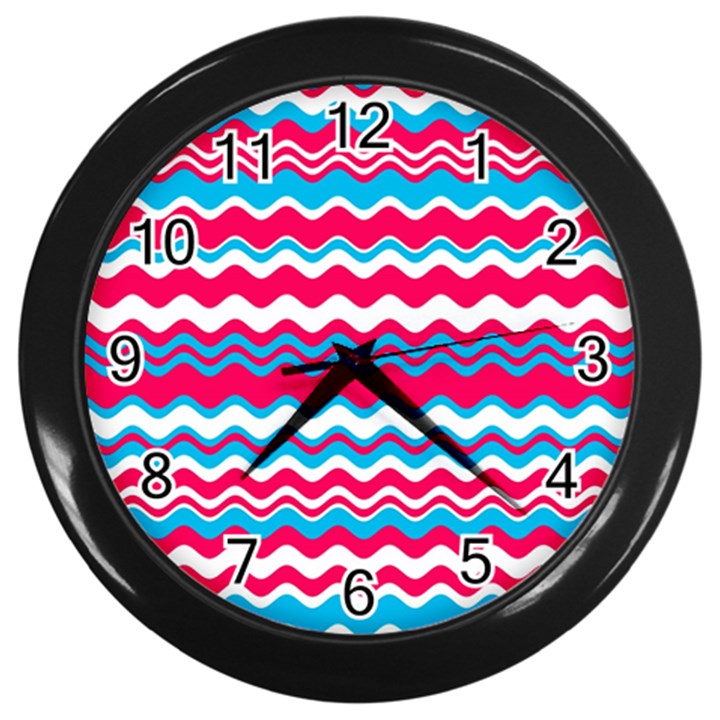 Waves pattern Wall Clock (Black)