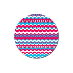 Waves Pattern Magnet 3  (round) by LalyLauraFLM