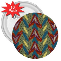 Shapes Pattern 3  Button (10 Pack) by LalyLauraFLM