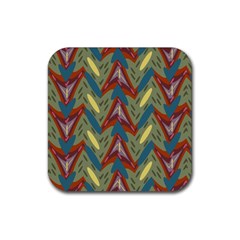 Shapes Pattern Rubber Coaster (square) by LalyLauraFLM