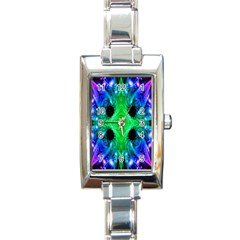 Alien Snowflake Rectangular Italian Charm Watch by icarusismartdesigns