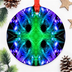 Alien Snowflake Round Ornament