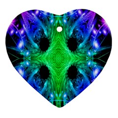 Alien Snowflake Heart Ornament