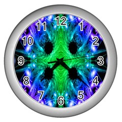 Alien Snowflake Wall Clock (silver)