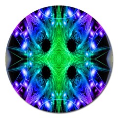 Alien Snowflake Magnet 5  (round) by icarusismartdesigns