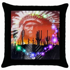 Ghost Dance Black Throw Pillow Case