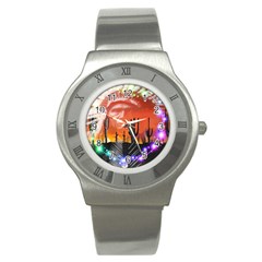 Ghost Dance Stainless Steel Watch (slim) by icarusismartdesigns