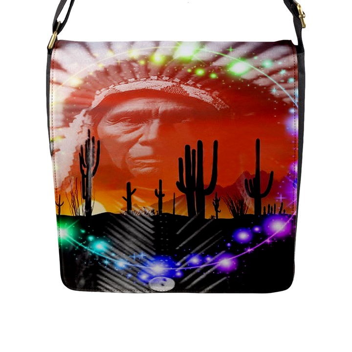 Ghost Dance Flap Closure Messenger Bag (Large)