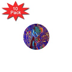 Peacock 1  Mini Button (10 Pack) by icarusismartdesigns