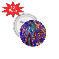 Peacock 1 75  Button (10 Pack) by icarusismartdesigns