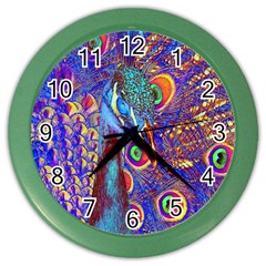 Peacock Wall Clock (color) by icarusismartdesigns