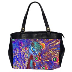 Peacock Oversize Office Handbag (two Sides) by icarusismartdesigns