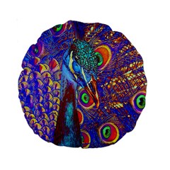 Peacock 15  Premium Round Cushion  by icarusismartdesigns