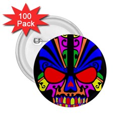 Skull In Colour 2 25  Button (100 Pack)