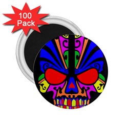 Skull In Colour 2 25  Button Magnet (100 Pack)