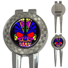 Skull In Colour Golf Pitchfork & Ball Marker