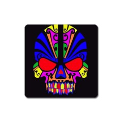 Skull In Colour Magnet (square)