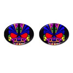 Skull In Colour Cufflinks (Oval) Front(Pair)