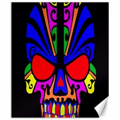 Skull In Colour Canvas 8  X 10  (unframed)