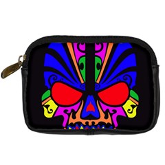 Skull In Colour Digital Camera Leather Case