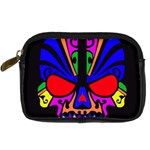 Skull In Colour Digital Camera Leather Case Front