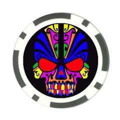 Skull In Colour Poker Chip (10 Pack)