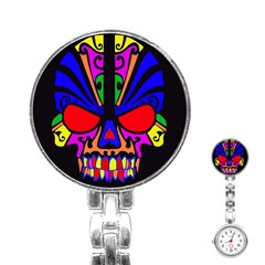 Skull In Colour Stainless Steel Nurses Watch