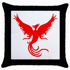 Phoenix Rising Black Throw Pillow Case by sweetsixty