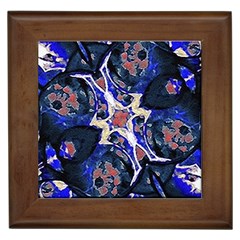 Decorative Retro Floral Print Framed Ceramic Tile by dflcprints