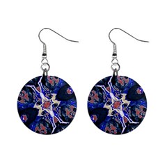 Decorative Retro Floral Print Mini Button Earrings by dflcprints