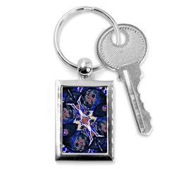 Decorative Retro Floral Print Key Chain (rectangle) by dflcprints