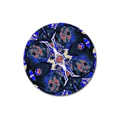 Decorative Retro Floral Print Magnet 3  (round) by dflcprints