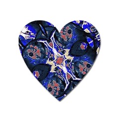 Decorative Retro Floral Print Magnet (heart) by dflcprints