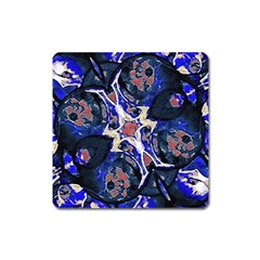 Decorative Retro Floral Print Magnet (square) by dflcprints