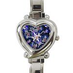 Decorative Retro Floral Print Heart Italian Charm Watch  Front