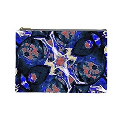 Decorative Retro Floral Print Cosmetic Bag (large) by dflcprints