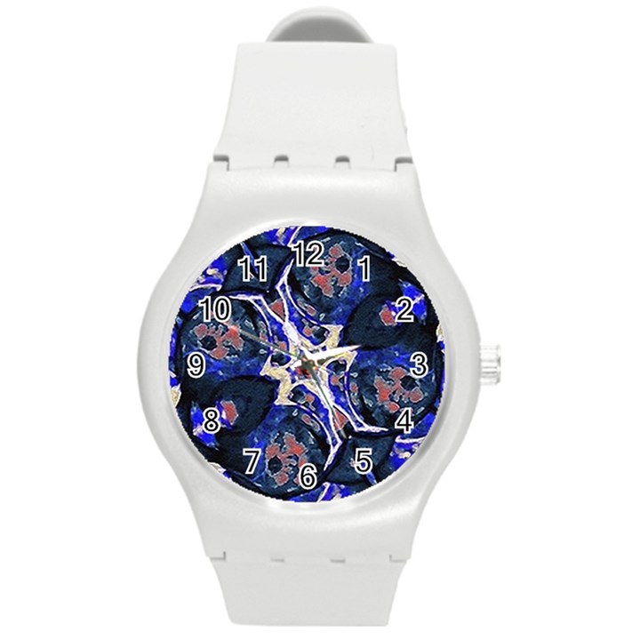 Decorative Retro Floral Print Plastic Sport Watch (Medium)