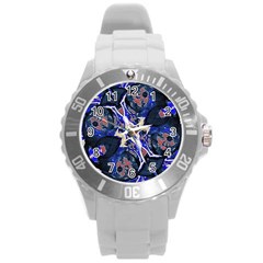 Decorative Retro Floral Print Plastic Sport Watch (large) by dflcprints