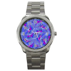 Abstract Deco Digital Art Pattern Sport Metal Watch by dflcprints