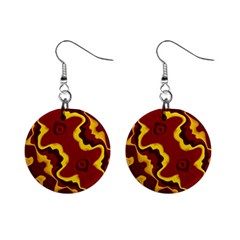 Tribal Summer Nightsdreams Pattern Mini Button Earrings by dflcprints