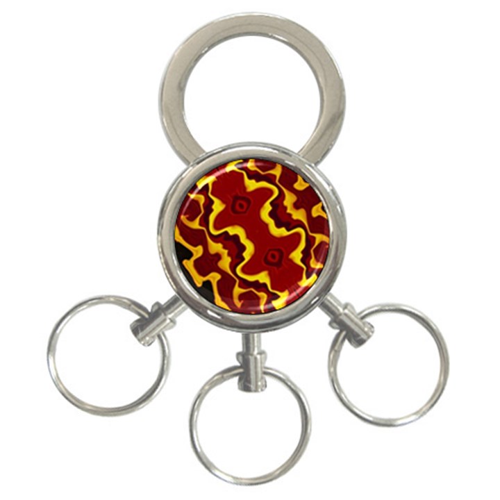 Tribal Summer Nightsdreams Pattern 3-Ring Key Chain