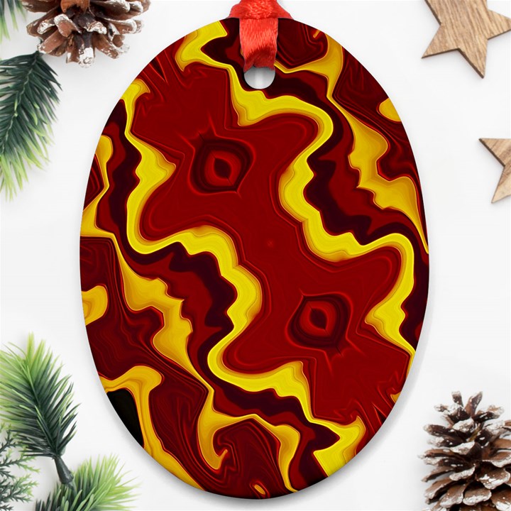 Tribal Summer Nightsdreams Pattern Oval Ornament (Two Sides)