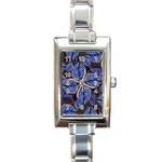 Fantasy Nature Pattern Print Rectangular Italian Charm Watch Front