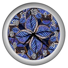 Fantasy Nature Pattern Print Wall Clock (silver) by dflcprints