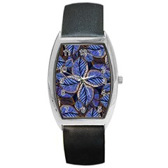 Fantasy Nature Pattern Print Tonneau Leather Watch by dflcprints