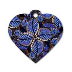 Fantasy Nature Pattern Print Dog Tag Heart (two Sided) by dflcprints