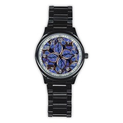 Fantasy Nature Pattern Print Sport Metal Watch (black) by dflcprints